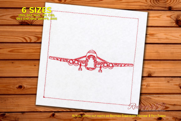 A Front View Airplane Embroidery Design: Simple, Strong, and Ready to Fly