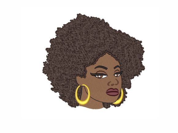 African American Black Woman Embroidery for Seasonal Projects