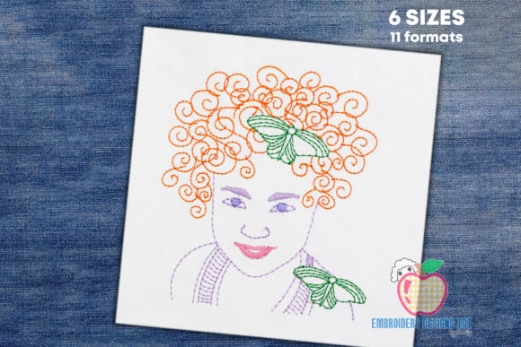 Evaluating the Butterfly Sitting on a Girl Embroidery Design