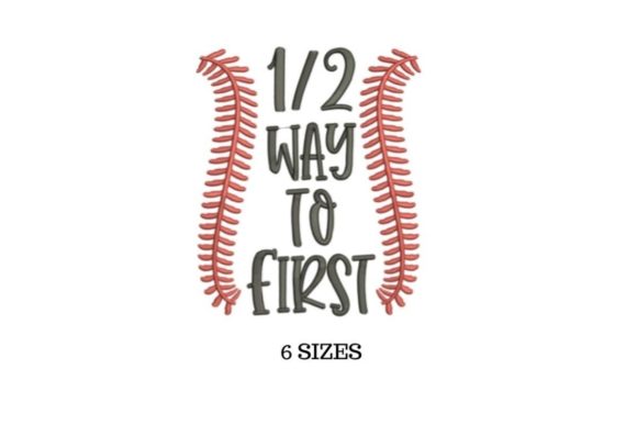 Half Way to First: A Sweet Baseball Birthday Design for Apparel