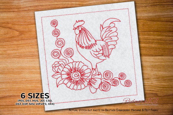 Rooster with Flower Ornament Embroidery Review